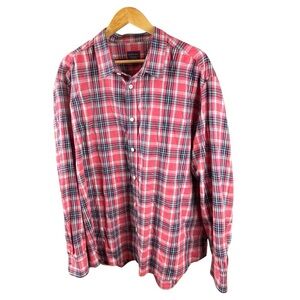 UNTUCKit Red and White Plaid Casual Shirt